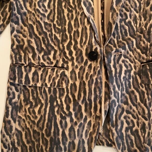Pam and Gela Ocelot Leopard Blazer Size L - Picture 7 of 11